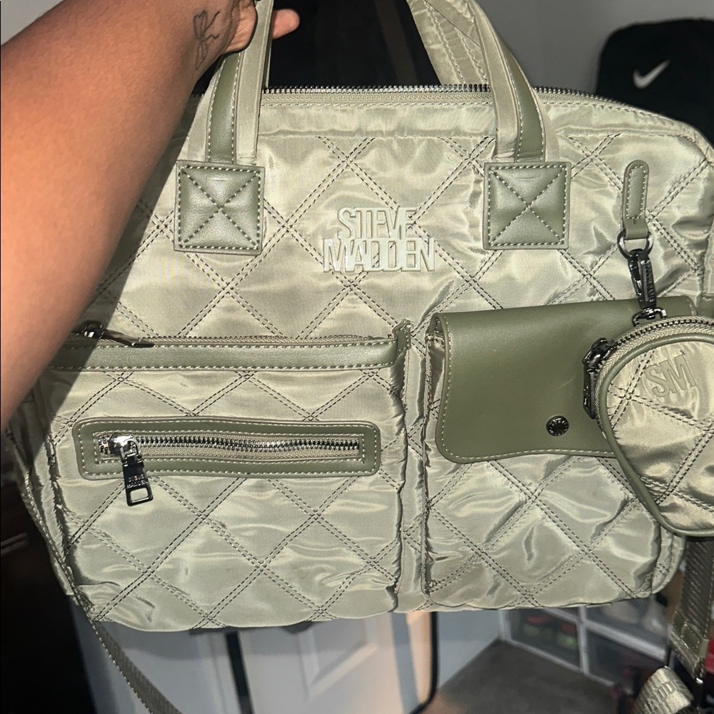 Steve Madden Olive Quilted Satchel